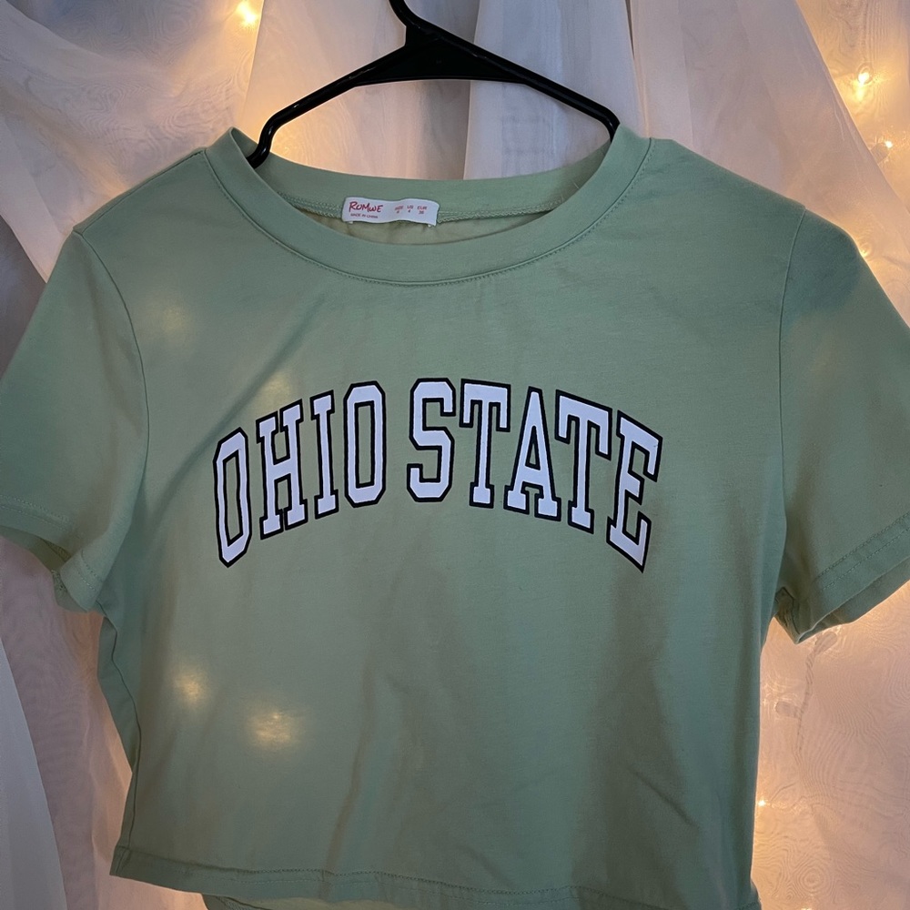 romwe crop top green size s